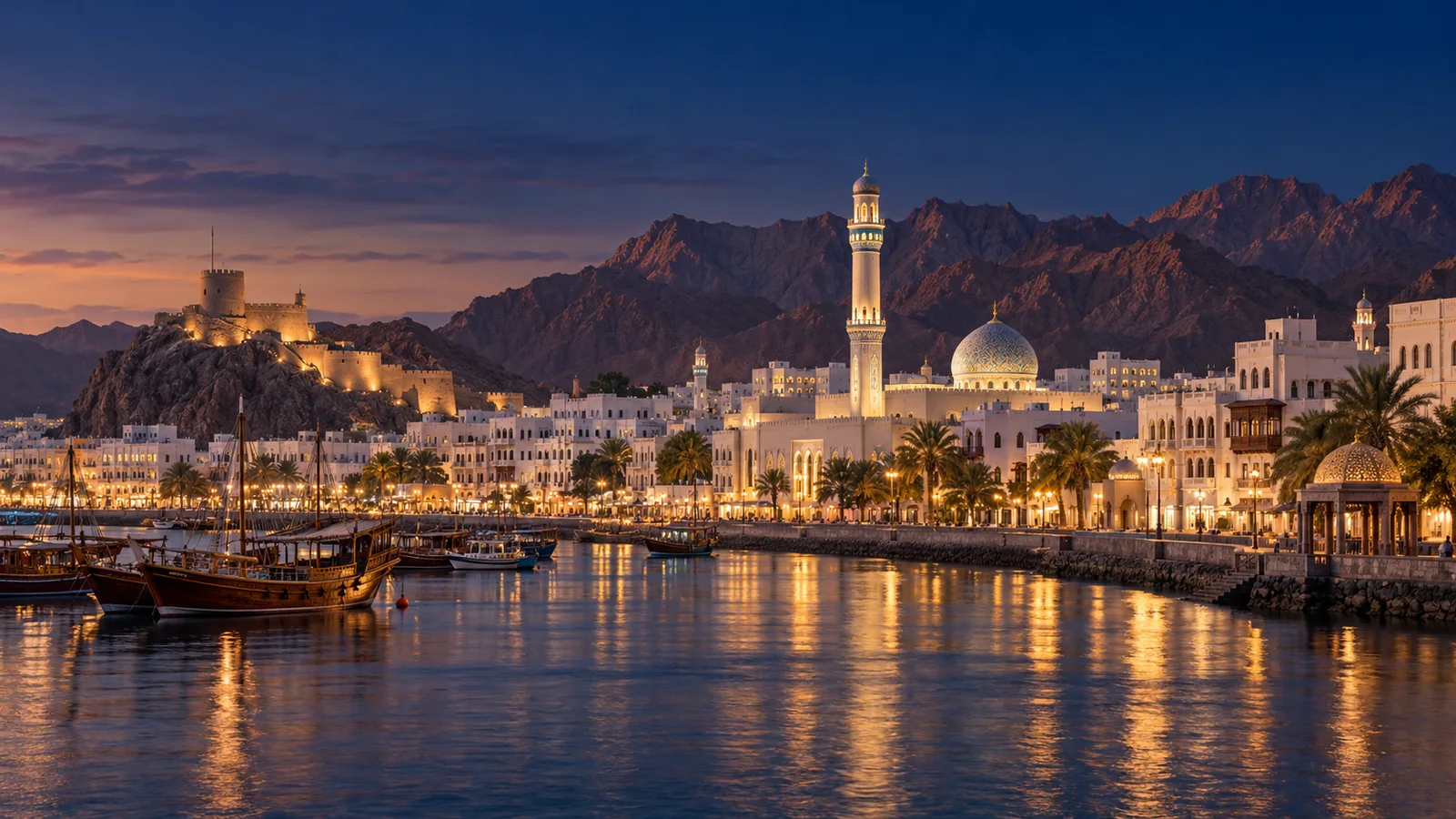 مشهد بصري مستوحى من مسقط، عُمان